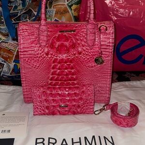Brahmin Caroline w/ matching Veronica wallet (Pink Cosmo)